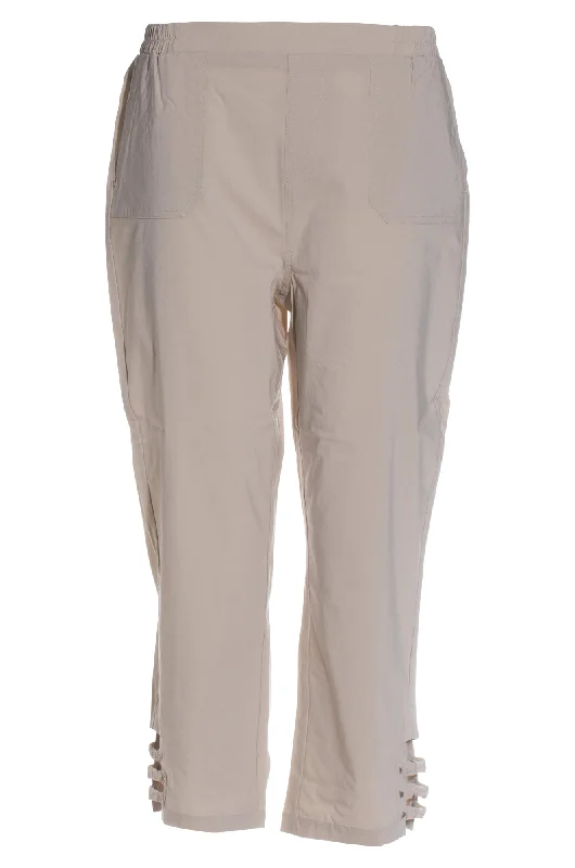 Step Ahead, Lead The Trend Micro Stretch Mid Calf Pants | PARCHMENT | 2163AR