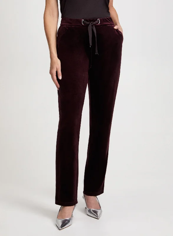 New Styles Just In Velour Straight Leg Pull-On Pants