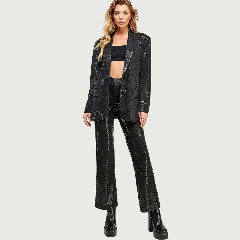 Top Deals Flowing Sequin Pants (Black)