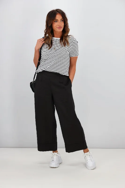 Swimwear Summer Blowout Tirelli Wide Leg Linen Pant Black