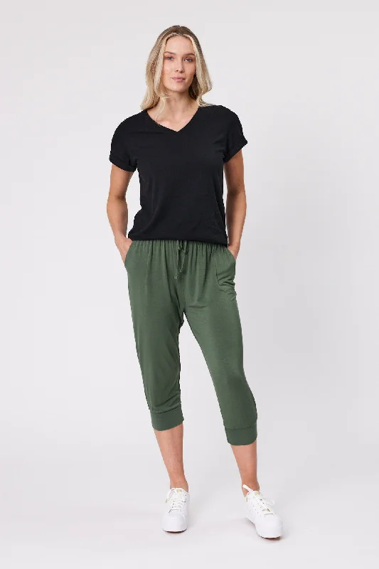 On-Trend Fashion Offers Shine On Essentials Comfort Jogger Khaki