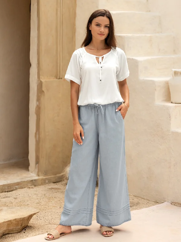 Unleash Your Trend Driven Style Carabella Cotton Pants Slate Blue